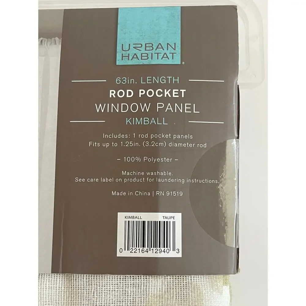 Urban Habitat Kimball Print Sheer Curtains - Taupe 1 Panel 50 x 63 inches